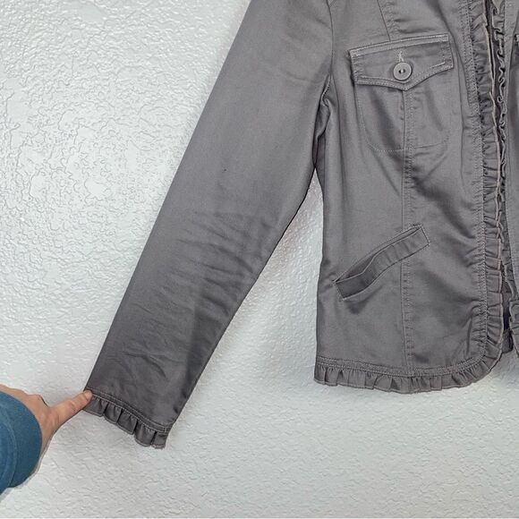 Tria Women's Gray Zipper Jacket with 2 Chest Pockets - Picture 4 of 10